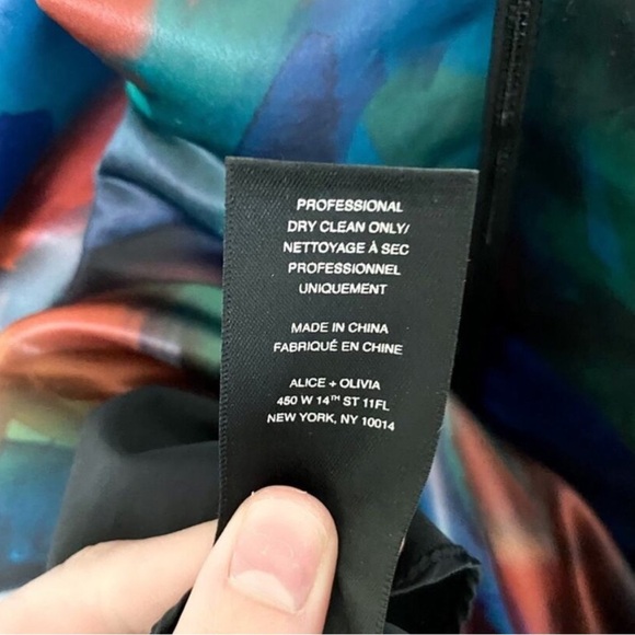 NWT Alice + Olivia Bella Watercolor A-Line Dress - Picture 5 of 7